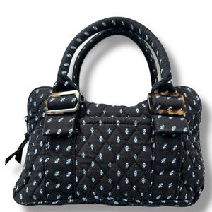 Vera Bradley Alpine Black Lucy Handbag Vintage Retired Style &  Pattern EUC